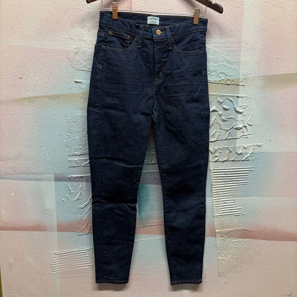 J. Crew 28 Highrise Toothpick Jeans Black Denim Pants Preppy Boardwalk Boho Chic